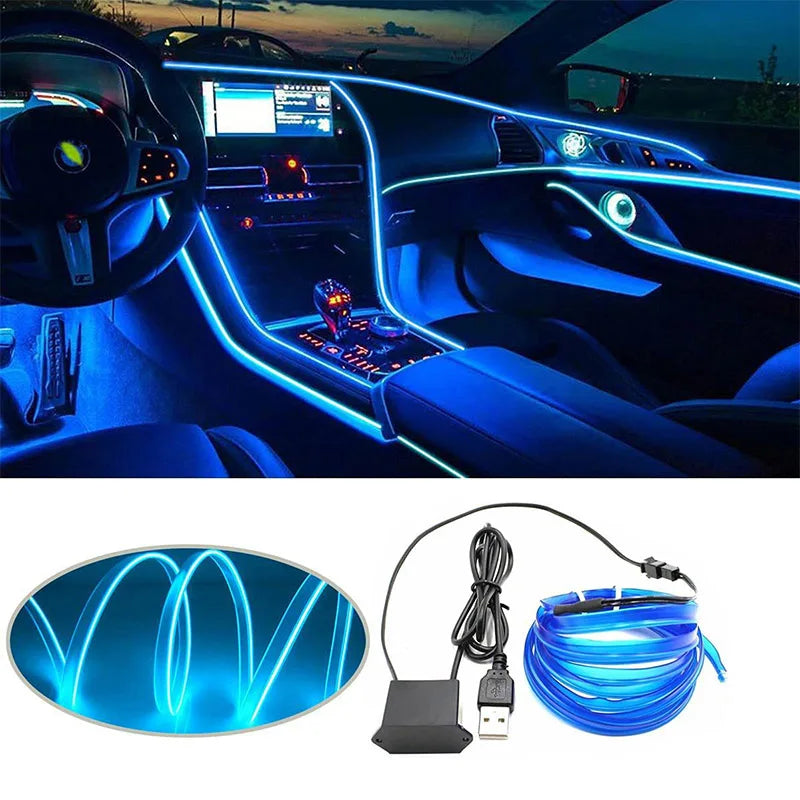 Ultimate 5M LED Car Interior Lights – Wireless, Vibrant & Customizable Ambient Glow!